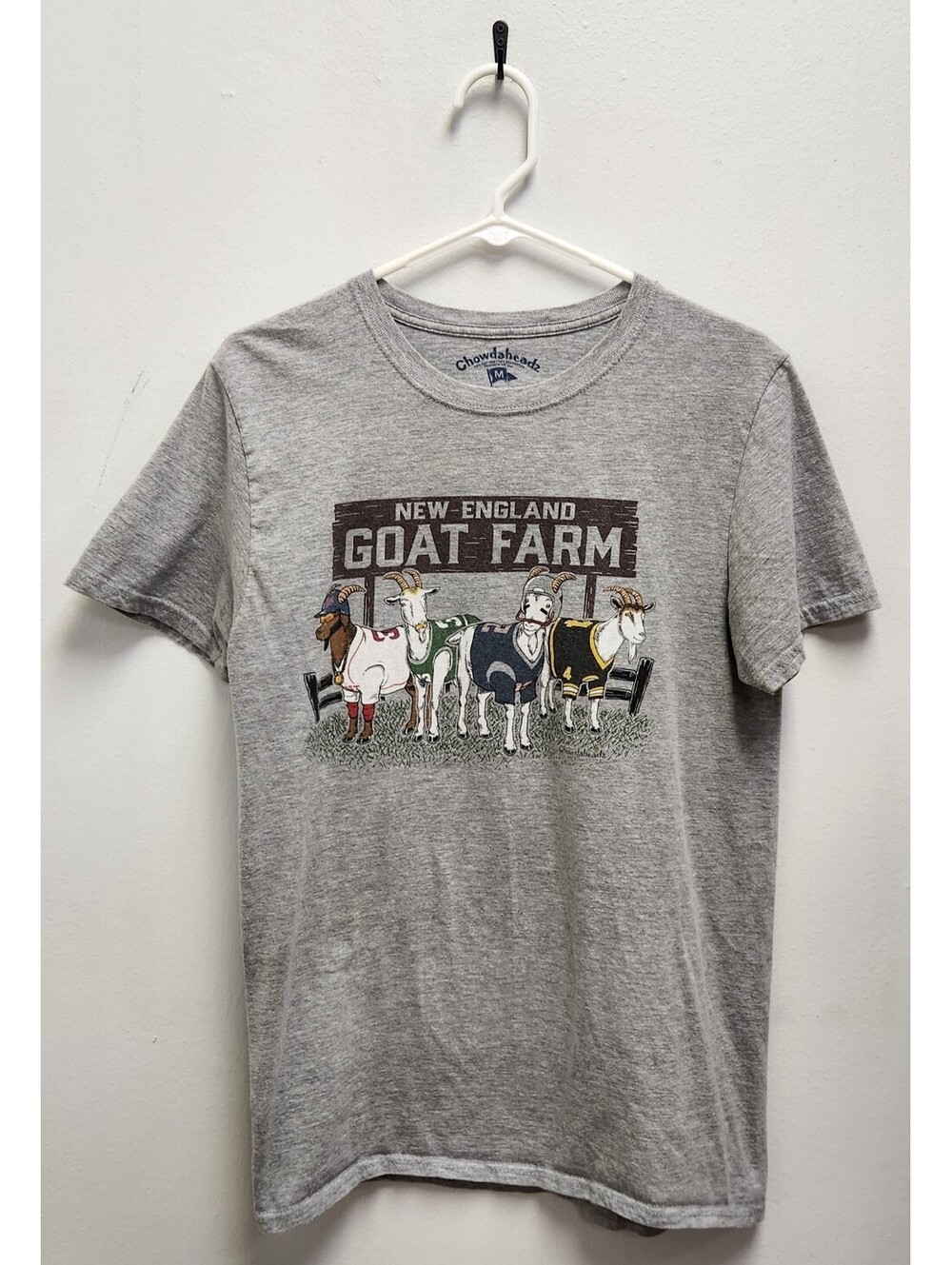 Chowdaheadz New England Goat Farm T-Shirt Men's Medium Boston Sports Legends